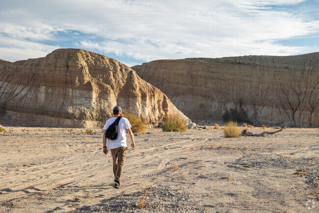 The Mecca Hills Wilderness Area is a popular destination for hiking, featuring scenic trails and landscapes.