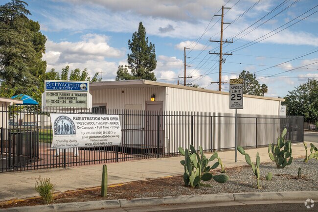 Drought-friendly landscaping is seen at St. Hyacinth Academy in San Jacinto.
