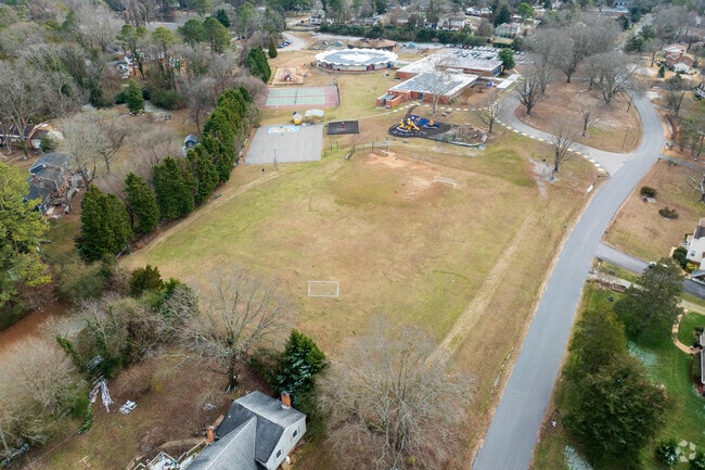 An aerial view of J.B. Fisher Elementary School.