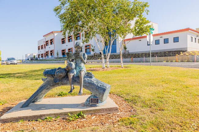 Across the street from Allen Elementary School is the San Bruno Public Library.