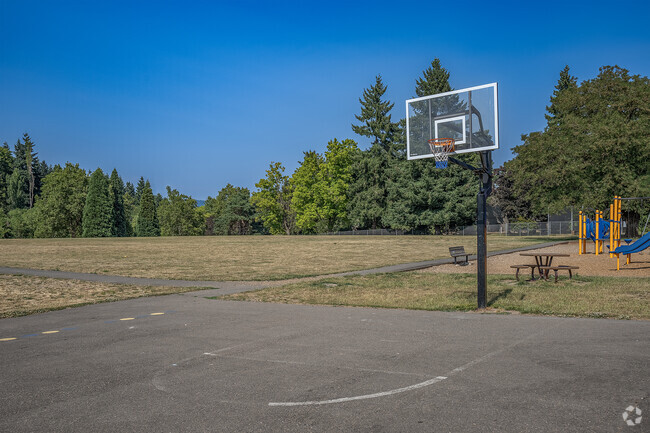 Basketball courts at McKinley Elementary School in Beaverton, Oregon.