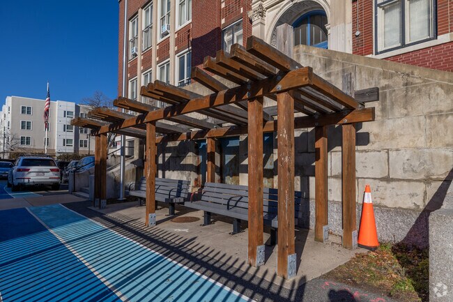 Plenty of seating at Michael J. Perkins Elementary School in Boston.