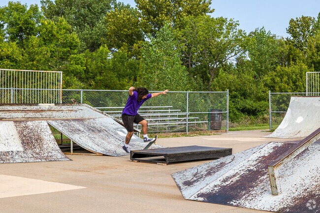 Practice your grind at Cico Park skate park.