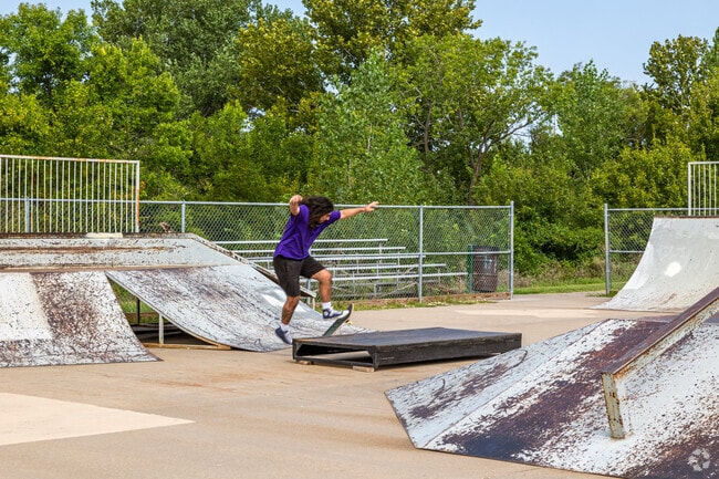 Practice your grind at Cico Park skate park.