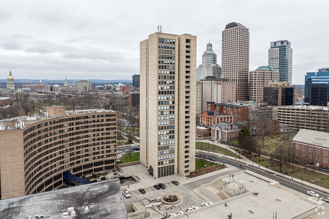 Bushnell Tower in Downtown is the only I.M. Pei-designed high rise in Connecticut.