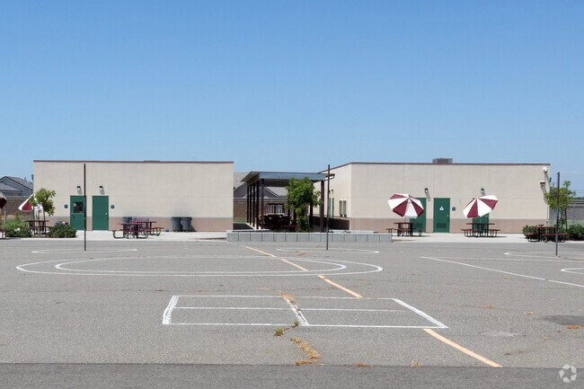 The recess area at Peggy Heller Elementary School in Atwater.