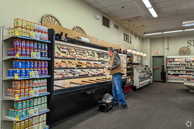 Almsted's Fresh Market is a smaller local market with fresh groceries.
