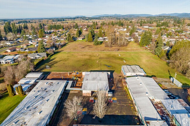 Views from above of the school campus at Byron Kibler Elementary School.