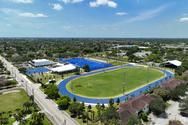 Aerial view of McNair Recreational Center in Collier City neighborhood