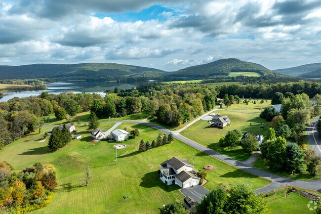 Aerial views of Gamble Township showcase the beauty of this charming community.