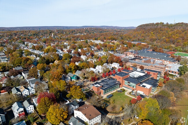 An aerial view of East Rock Community Magnet School.