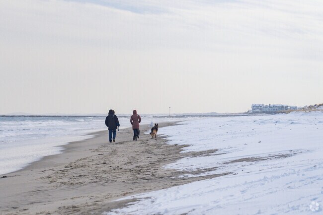 Sunset walks along Hampton Beach are popular with locals and visitors.