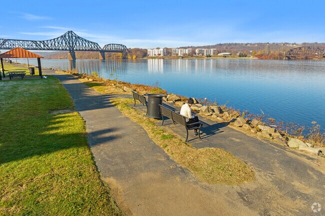 Monaca Riverfront Park offers walking and biking trails along the Ohio River.