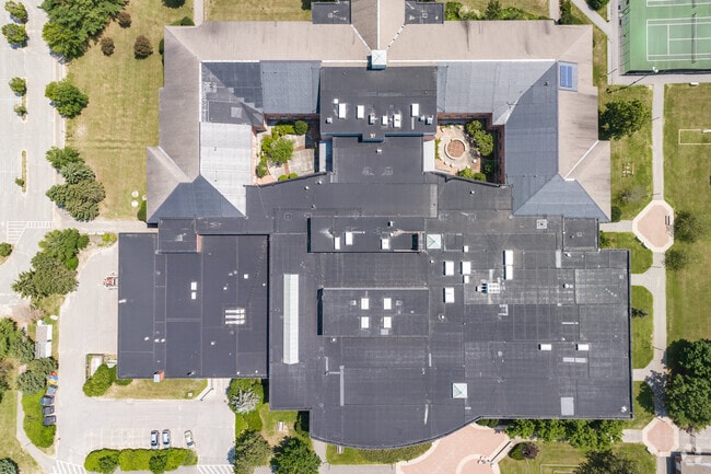 Bird view looking down on Brunswick High School  in Brunswick.