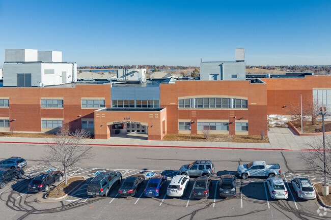 The entry at Grant Ranch School in Littleton Colorado on a warm winter day.