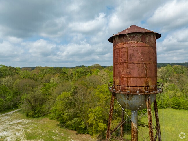 The Siluria Water Tower, part of the old Siluria Cotton Mill, is a landmark in Alabaster.