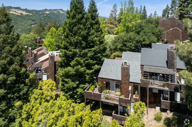 Tree-lined paths lead to charming condos throughout the Orinda Woods community.