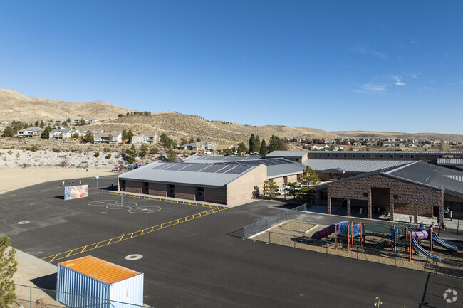 An aerial view of the playground at Rollan D. Melton Elementary School.
