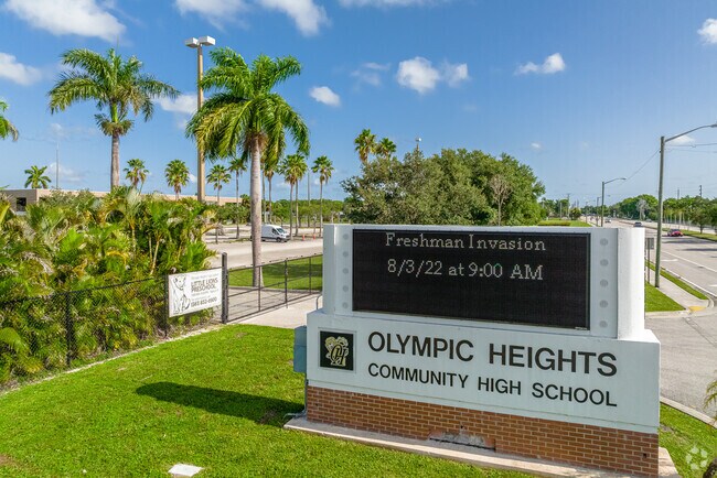 Olympic Heights Community High School serves children in the West Delray area.