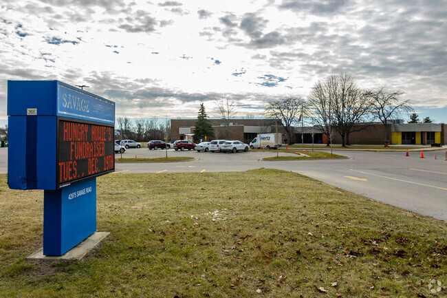 Savage Road Elementary School has a long main drive putting it back from the road.