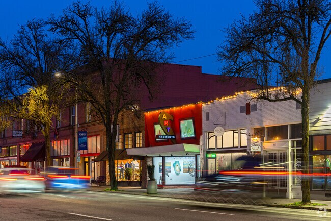 Wine-tasting rooms, boutiques, restaurants and galleries line First Street in historic downtown Newberg.