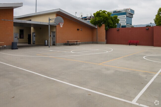 Schoolyard at Richard A. Alonzo Community Day School in Los Angeles.