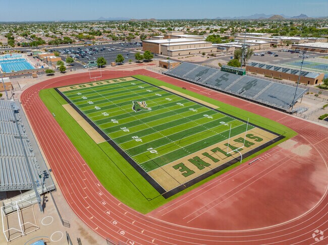 Student athletes at Skyline High School in Mesa may participate in track or football.