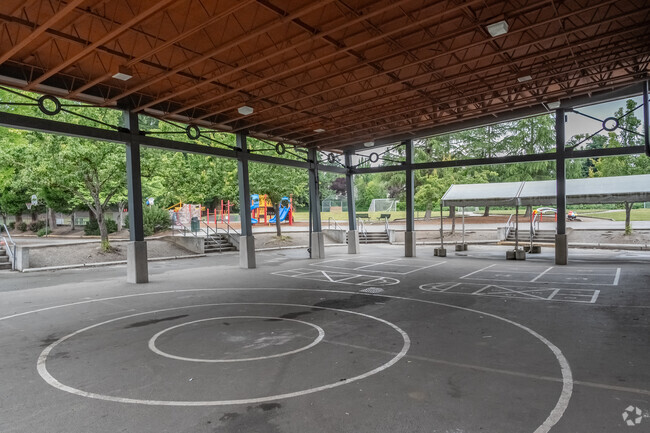 Henry David Thoreau Elementary School covered play area.