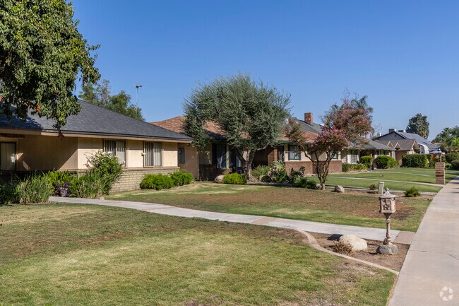 Well-kept ranch-style homes often feature large front yards.