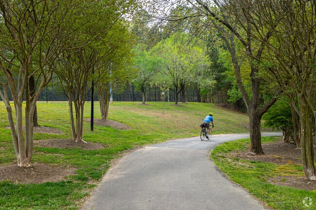 The looping paved trail at Baileywick Road Park