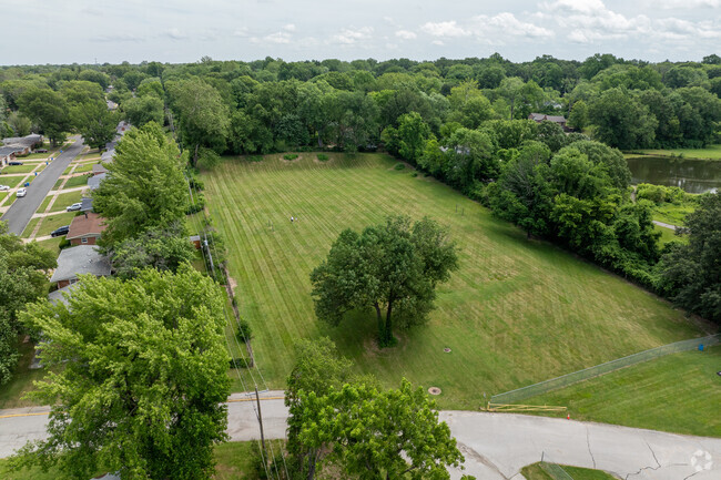 Walnut Grove Elementary School has ample green space behind the main building for activities.