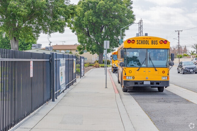 Wakeham Elementary School has school buses to get you to and from school.