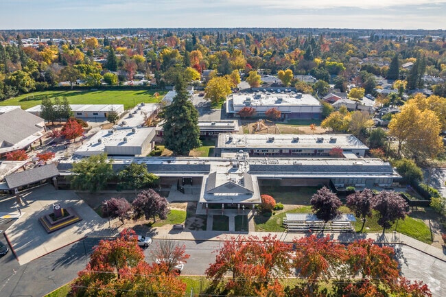 Aspire Alexander Twilight College Prep Academy offers a sprawling campus when viewed from above.
