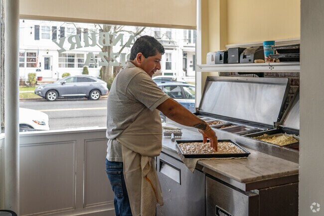 Grab a fresh slice at Cranbury Pizza on Main Street.
