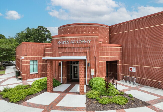 The entrance to Snipes Academy of Arts & Design in Wilmington.