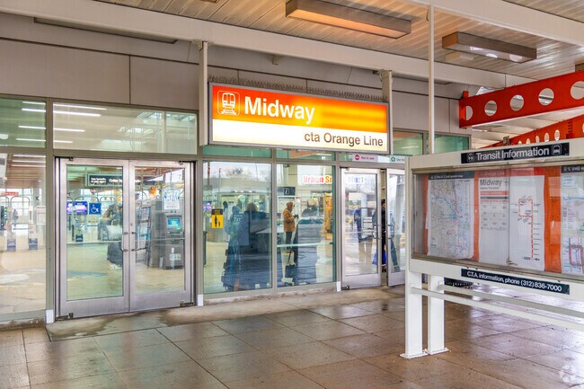 The Orange Line Midway stop is a short trip away from Bedford Park.