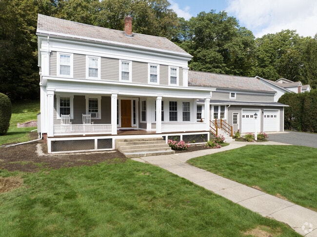 A new construction colonial with two garages in Hatfield, MA.