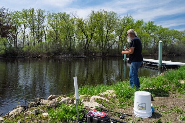 Anglers cast from piers at Fred Funk Boat Landing.