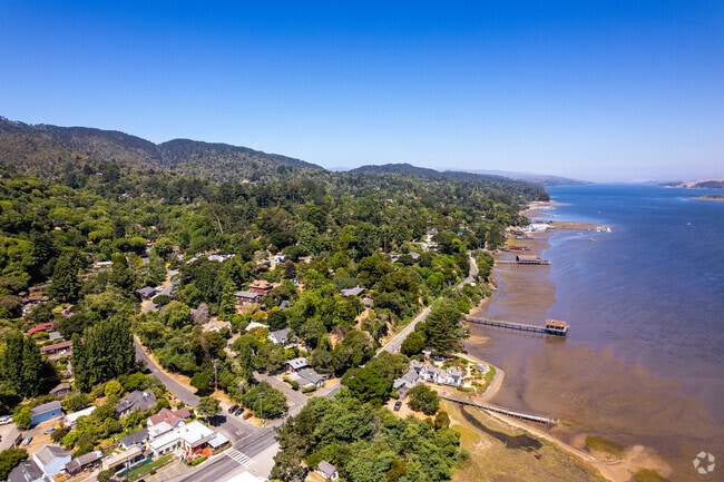 The Inverness community sprawls along the western shore of Tomales Bay.