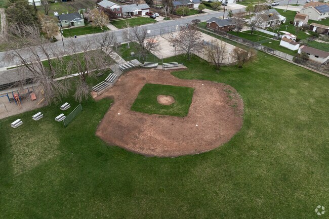 Uintah City Park in Uintah has a baseball field located next to a small playground.