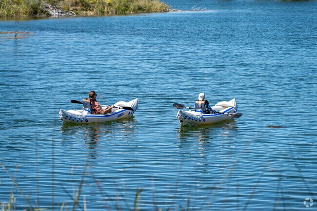 Locals enjoy a day on the water at James M. Robb Park - Connected Lakes Section.