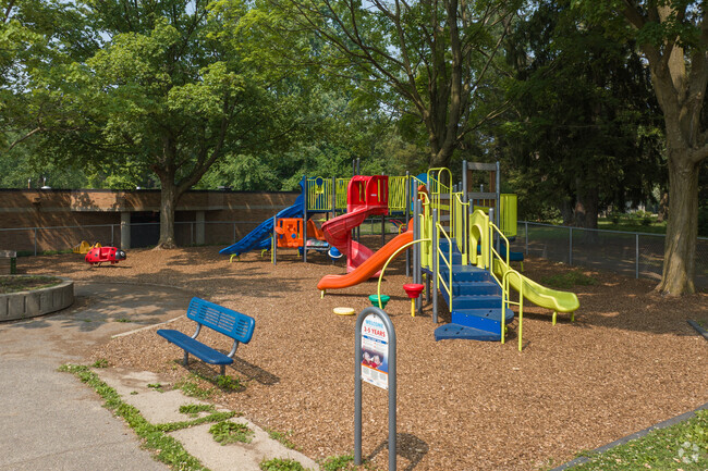 There are several playgrounds at Shawmut Hills School in Grand Rapids, MI.