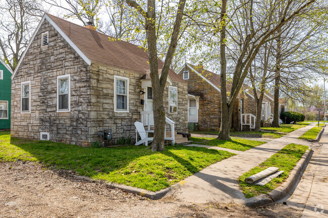 A Cluster of Stone Bungalows Located Along Historic Route 66