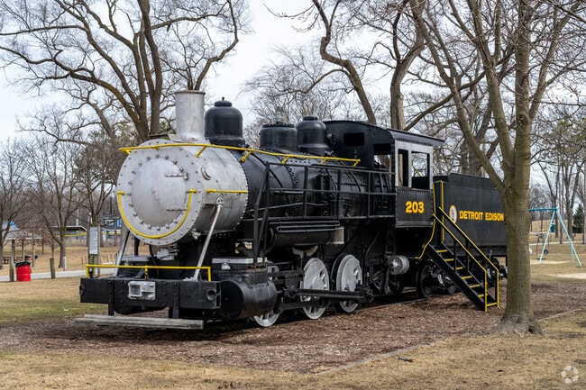 Marysville City Park features an original Detroit Edison locomotive that kids can play on.