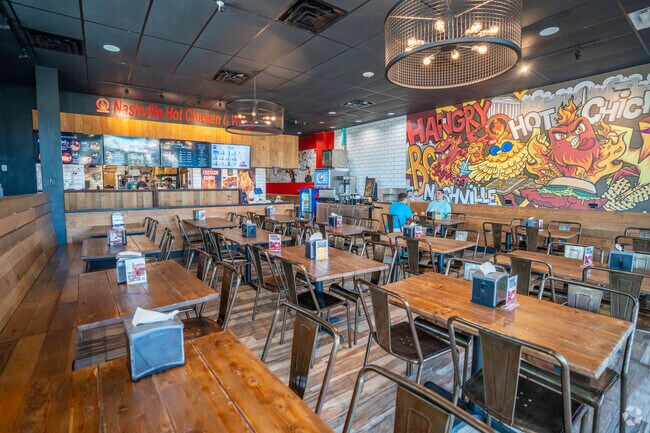 Hangry Joes in La Marque offers a modern setting for casual dining.