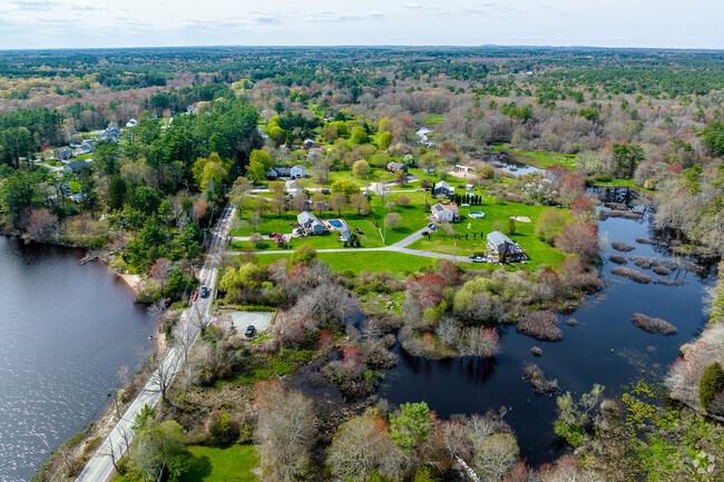 Aerial view of Black Brook's beautiful landscape.