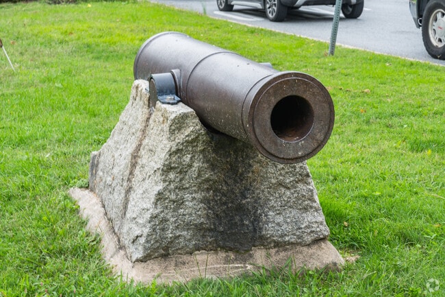 A cannon memorial statue stands in the heart of Norwood, Pennsylvania.
