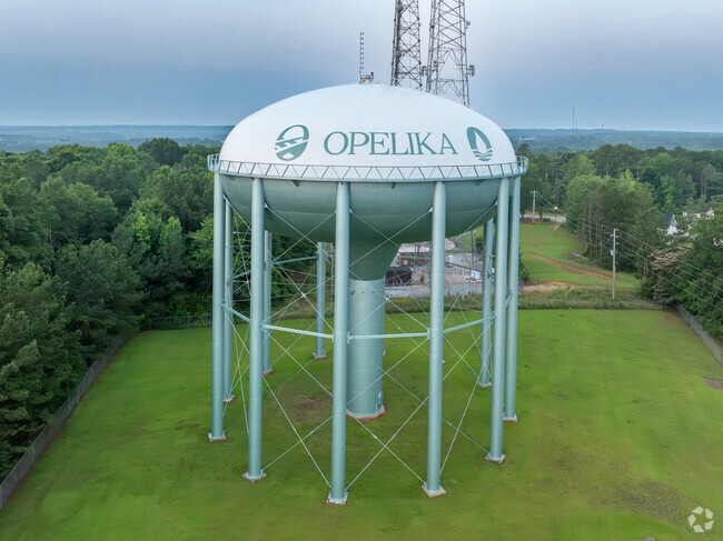 Residents of Stephens Woods enjoy taking in the scene of a charming water tower as they go to and from their neighborhood.