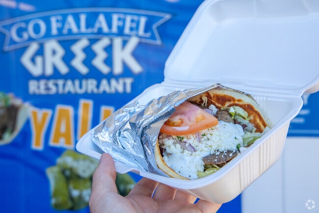 Stop for some authentic Greek Food at the Go Falafel Restaurant.