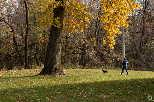 Hilltop residents can spend a lovely afternoon walking along Hodge Park's shaded trails.